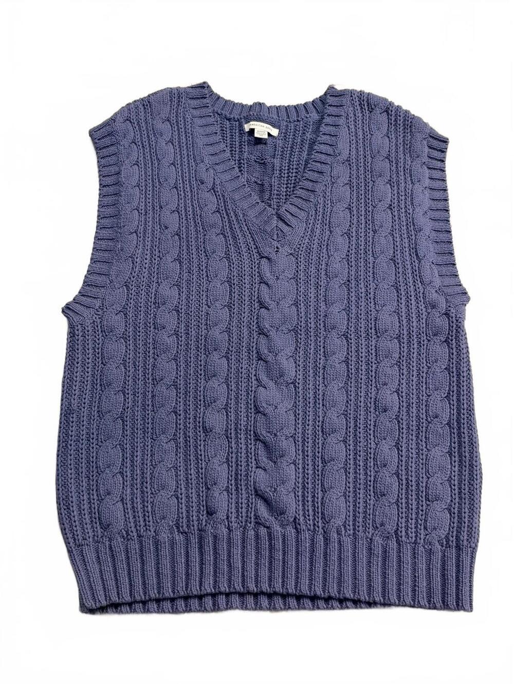 American Eagle purple cable knit sweater vest